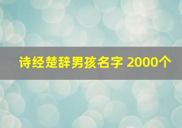 诗经楚辞男孩名字 2000个